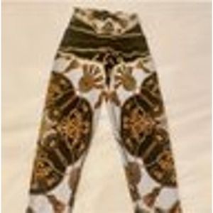 EVA VARRO Double Layered Black & Gold Leggings